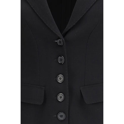 Dolce & Gabbana Black Fleece Wool Jacket
