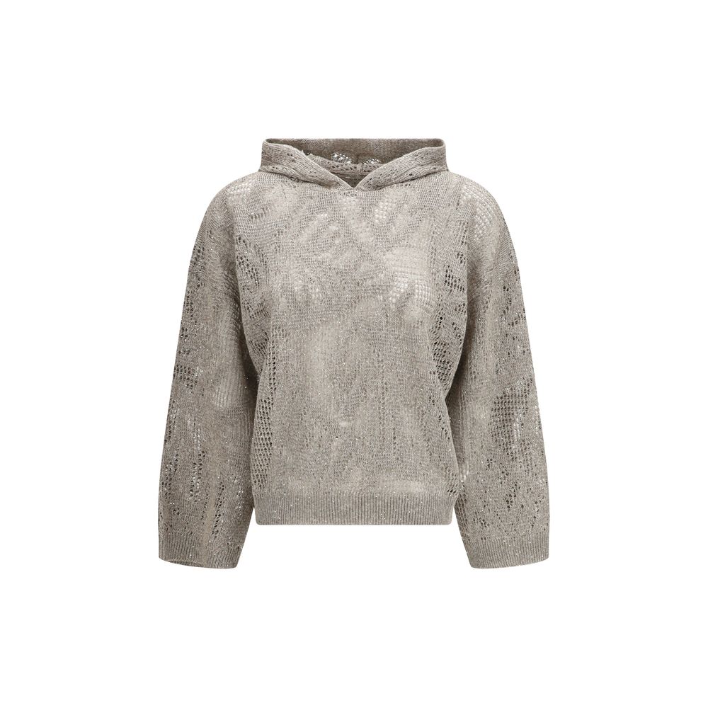 Brunello Cucinelli Beige Linen Hoodie