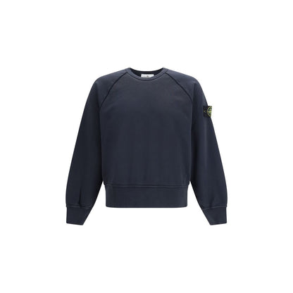 Stone Island Blue Cotton Sweatshirt