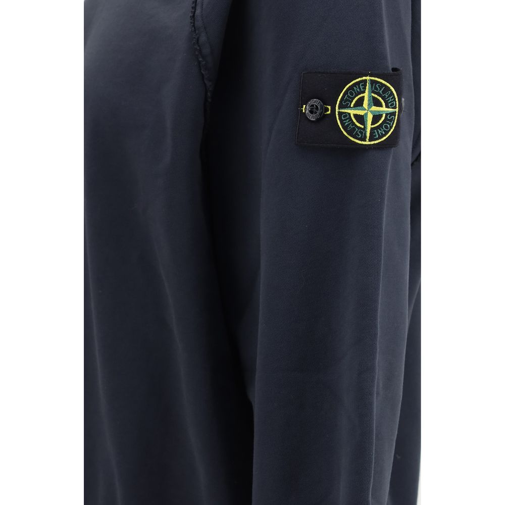 Stone Island Blue Cotton Sweatshirt