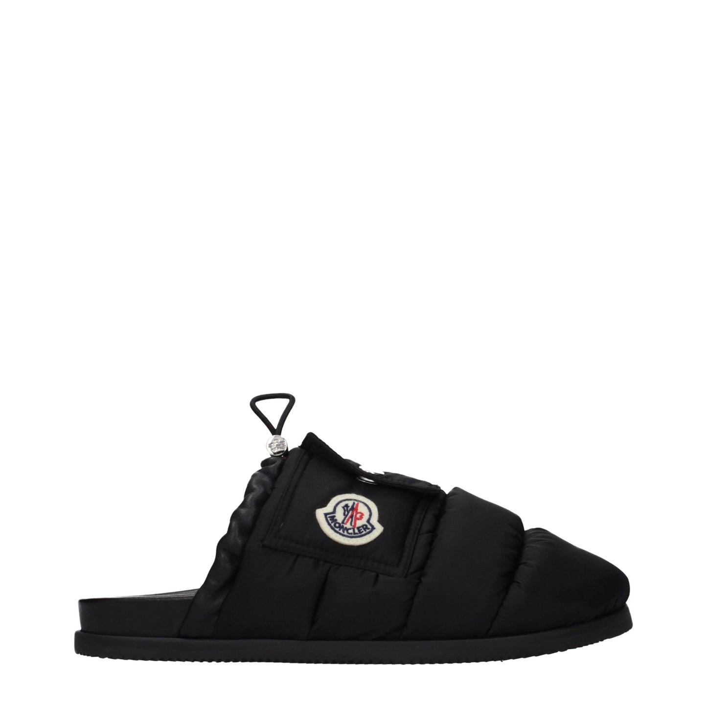 Moncler Black Fabric Slippers