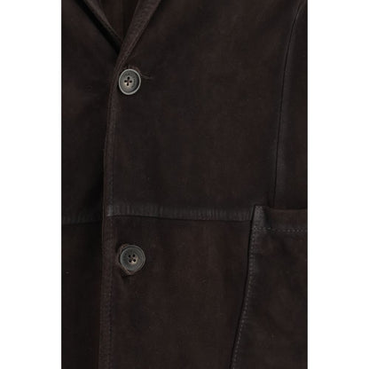 D'amico Brown Lamb Ovis Aries Aries Leather Jacket