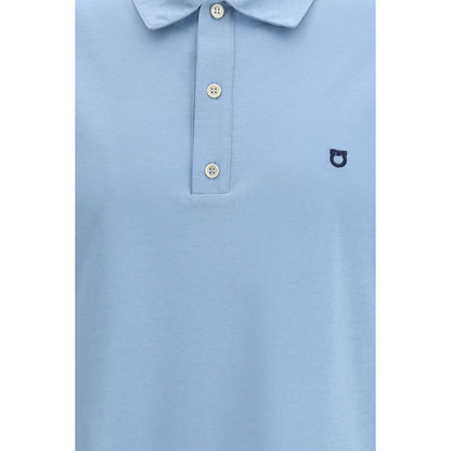 Ferragamo Blue Cotton Polo Shirt