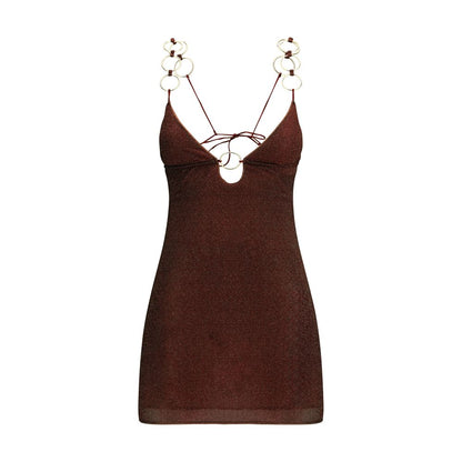 Oséree Brown Polyamide Casual Dress
