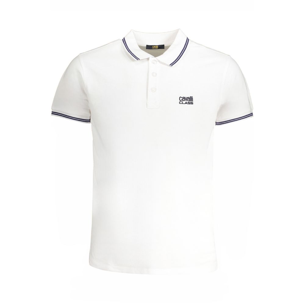 Cavalli Class Bianco Baumwoll-Polo für Herren