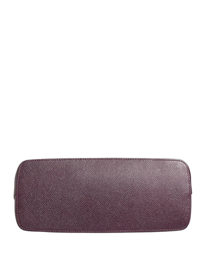 Dolce & Gabbana Dark Purple Leather DG Logo Zip Around Hand Purse Wallet