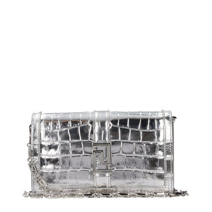 Versace Gray Leather Crossbody Bag