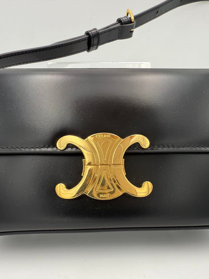 Celine CELINE CLAUDE TRIOMPHE Black Handbag