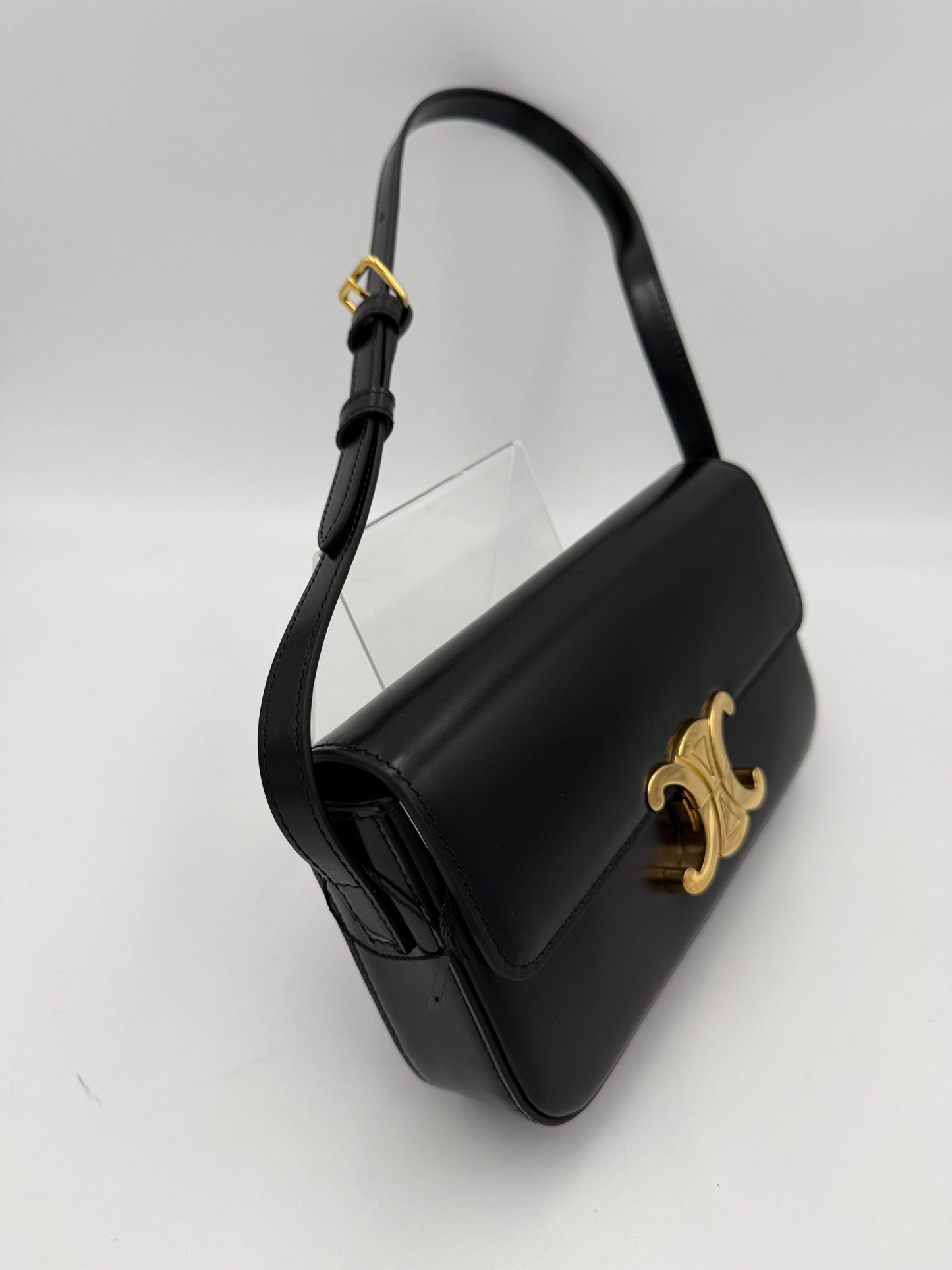 Celine CELINE CLAUDE TRIOMPHE Black Handbag