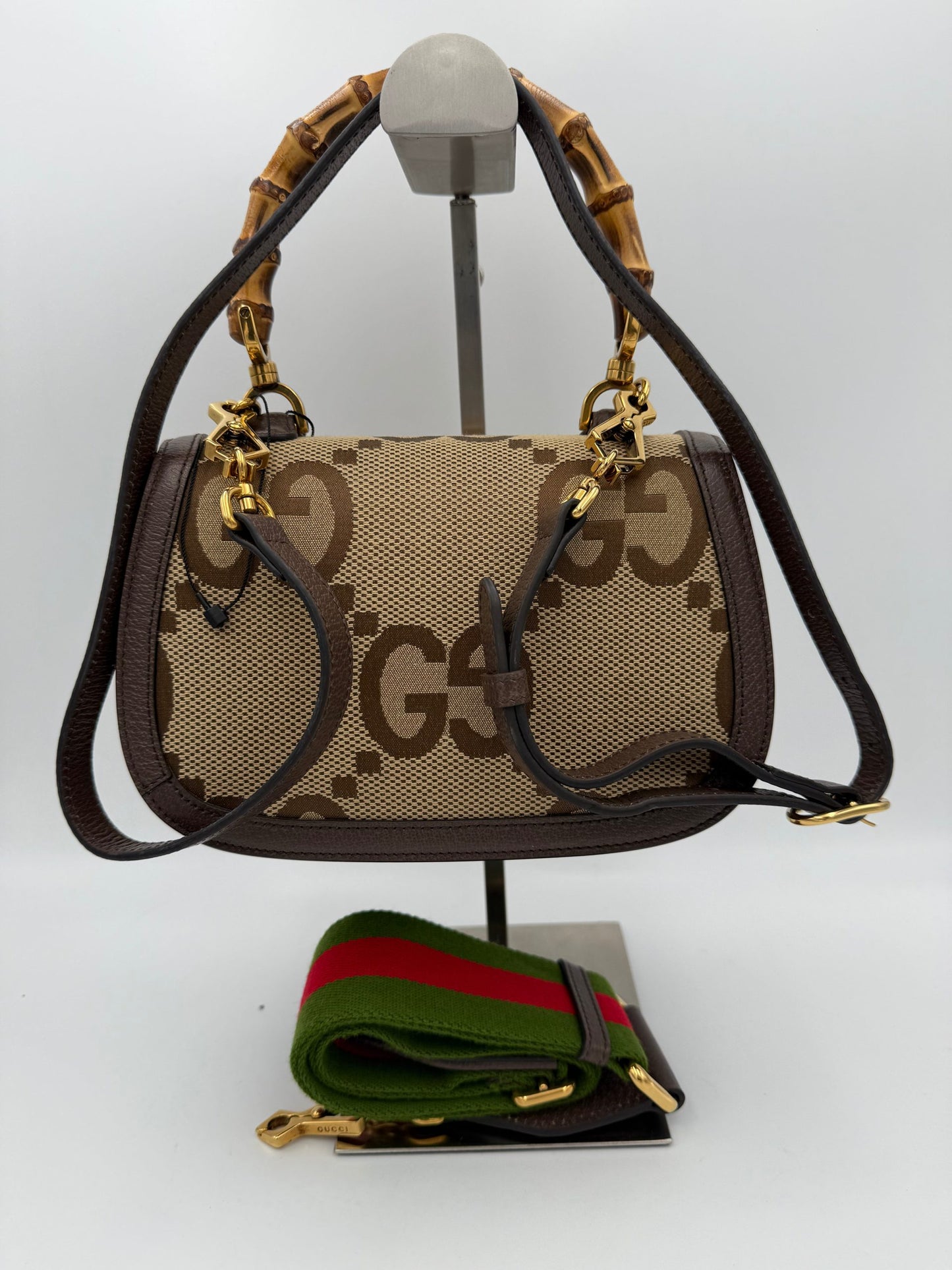 Gucci GUCCI BAMBOO 1947 GG Canvas Handbag