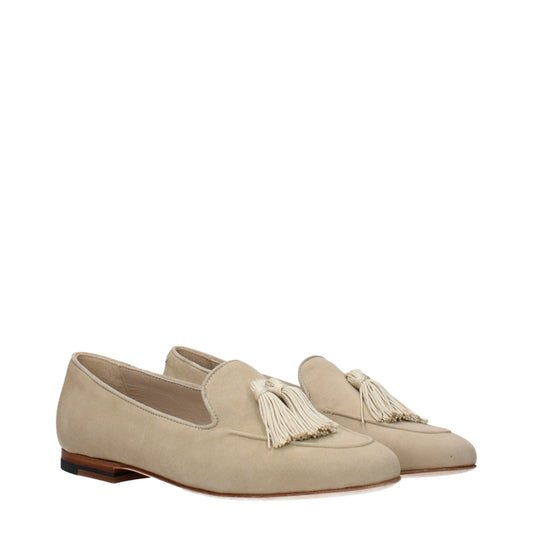 Eleventy Beige Leather Slip-On Loafers