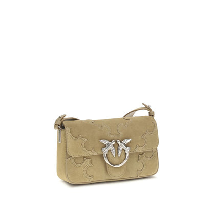 PINKO Beige Calf Leather Bos Taurus Shoulder Bag