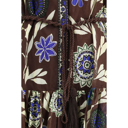 Alemais Brown Cotton Casual Dress
