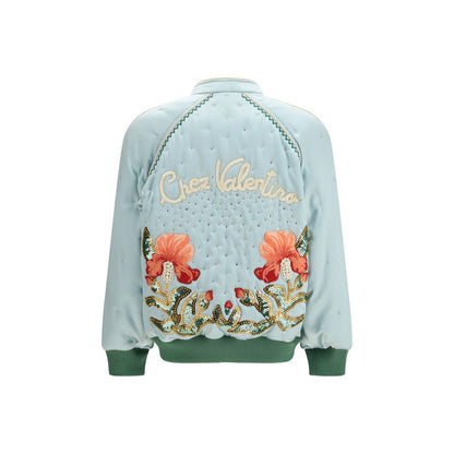 Valentino Blue Silk Bomber