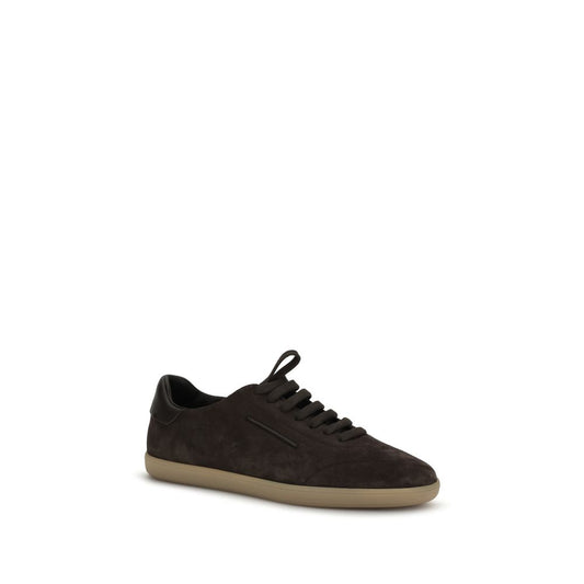 ZEGNA Brown Calf Leather Bos Taurus Low Top Sneakers
