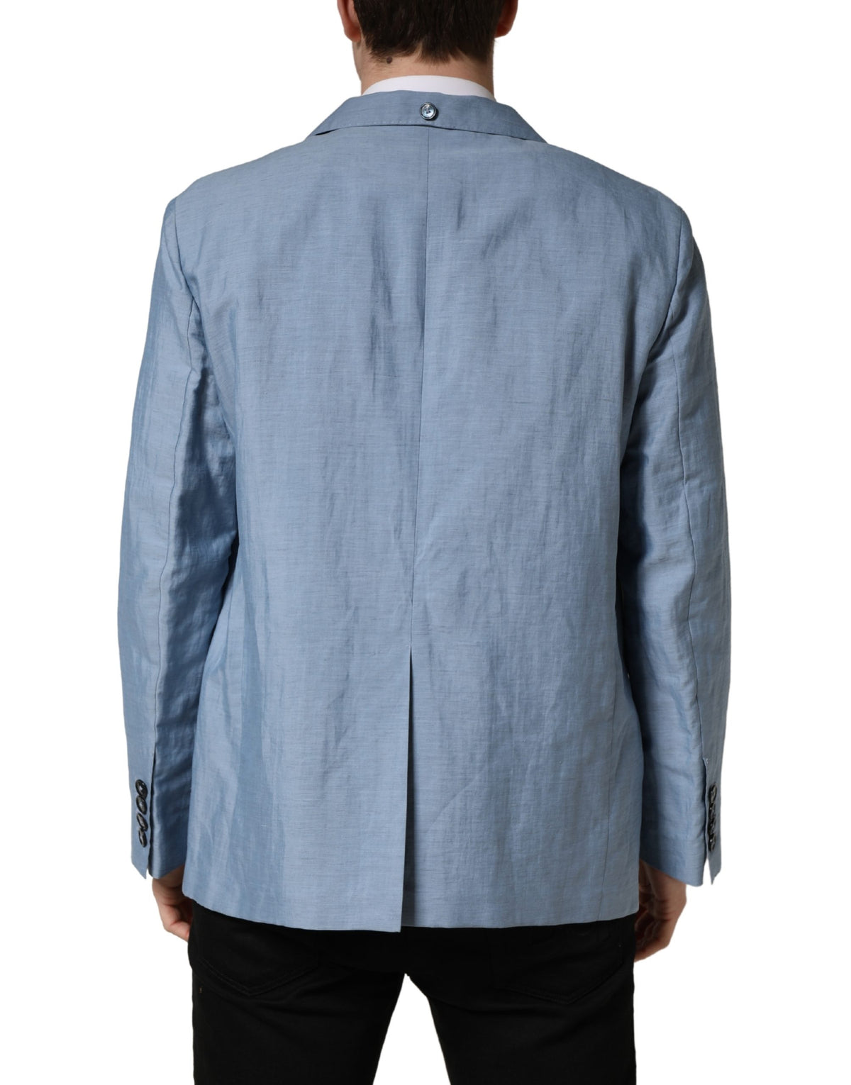 Dolce & Gabbana Light Blue Einreihiger Herren Sakko Blazer