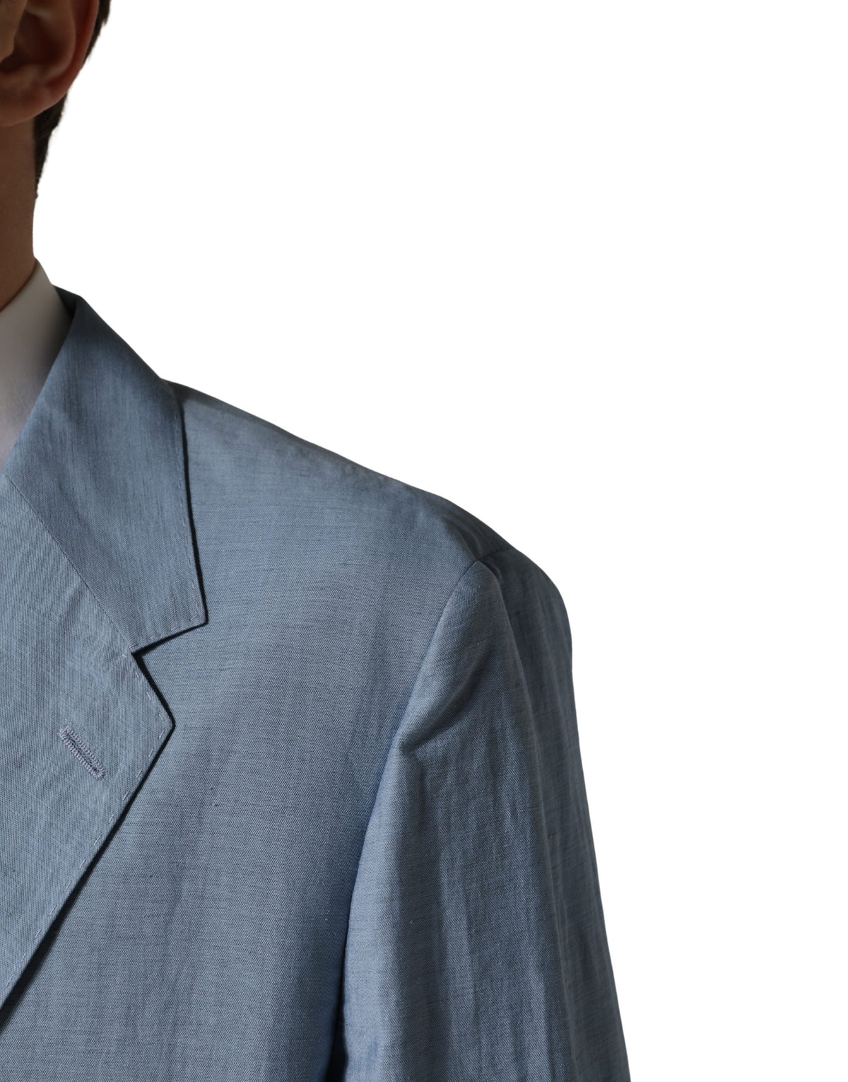 Dolce & Gabbana Light Blue Einreihiger Herren Sakko Blazer
