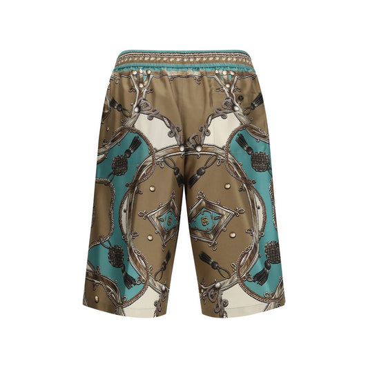 Dolce & Gabbana Multicolor Silk Cargo Shorts