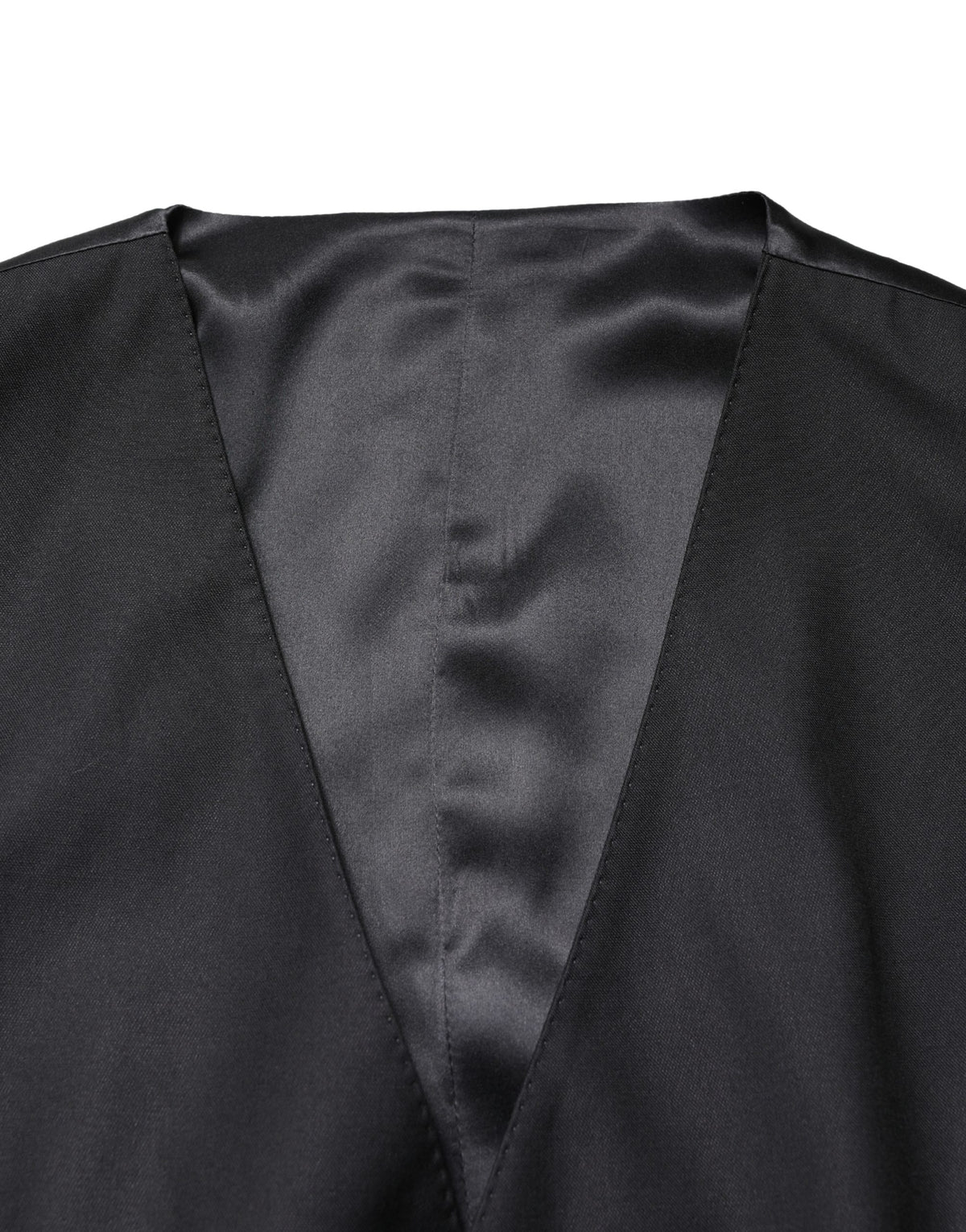 Dolce & Gabbana Schwarze Herrenweste aus Wolle, einreihig