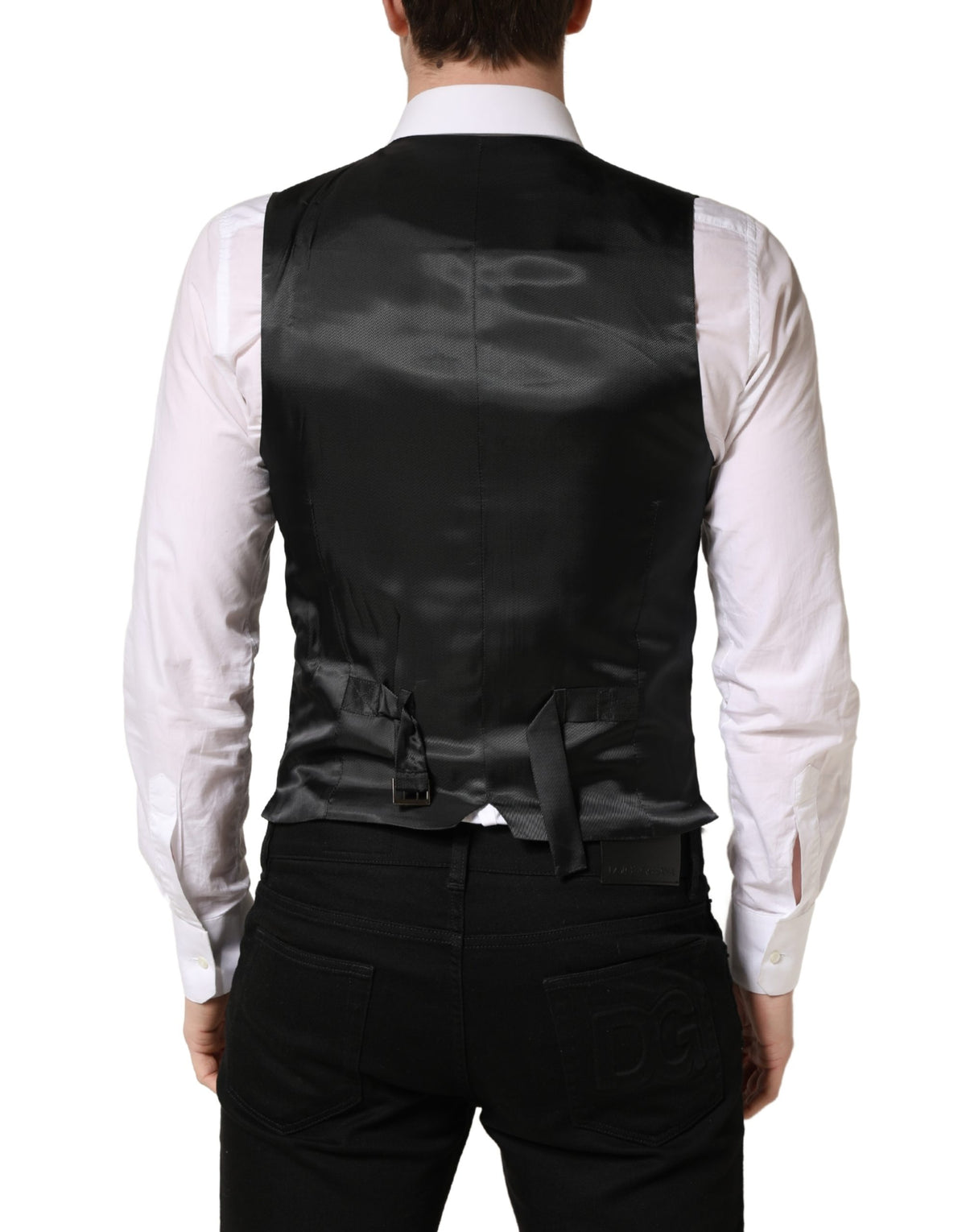 Dolce & Gabbana Dunkelgraue Weste aus Wolle