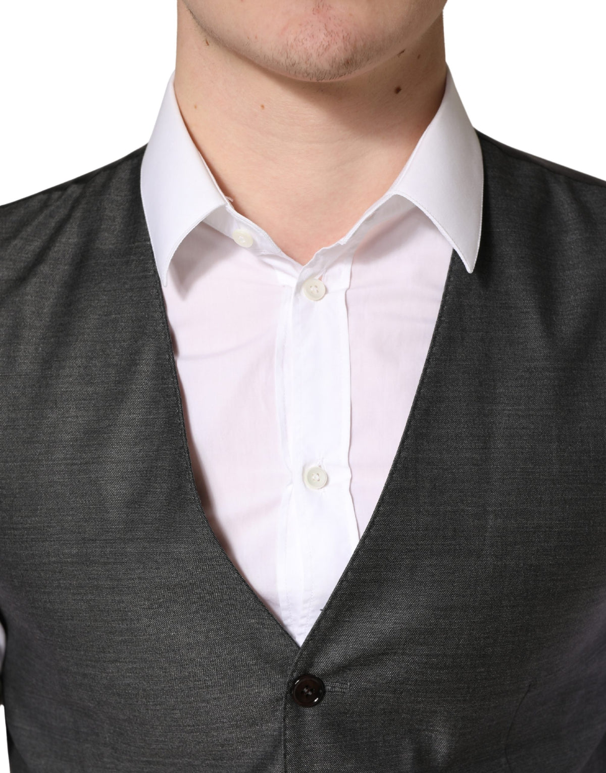 Dolce & Gabbana Dunkelgraue Weste aus Wolle