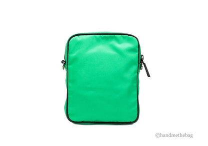 Versace Small Bright Green Nylon Fabric Medusa Crossbody Messenger Bag Purse
