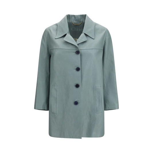 Chloé Blue Lamb Leather Leather Jacket