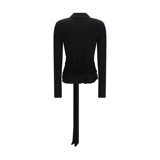 Ganni Black Recycled Polyester Shirt