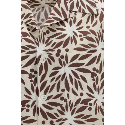 Prada Brown Cotton Pattern Shirt