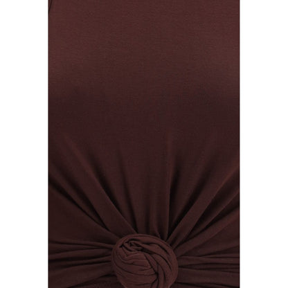 Magda Butrym Brown Cotton Sleeveles T-Shirt