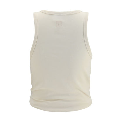 Magda Butrym Beige Cotton Sleeveles T-Shirt