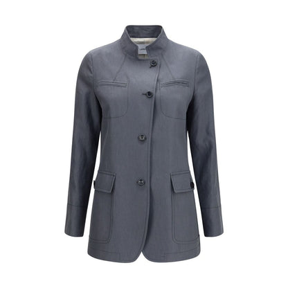 Lardini Gray Linen Coat