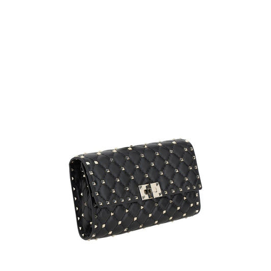 Valentino Garavani Black Calf Leather Bos Taurus Shoulder Bag