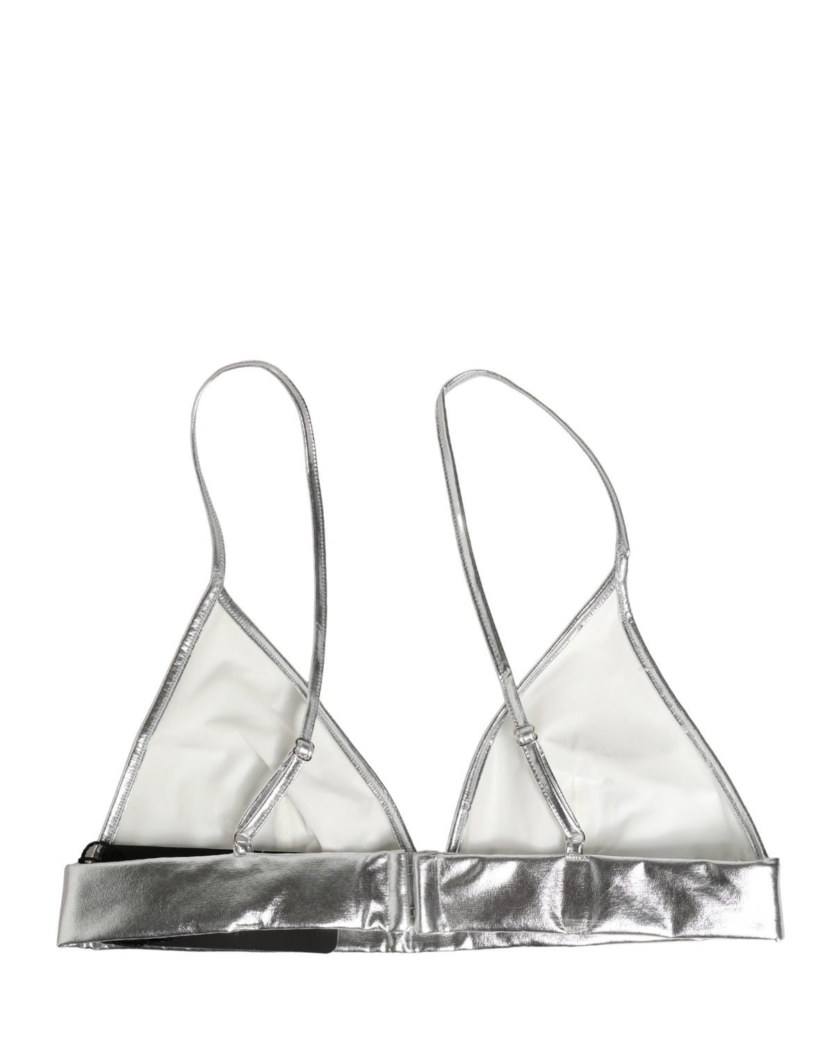 Dolce & Gabbana Metallic Silber Ärmelloses Bustier Cropped Top