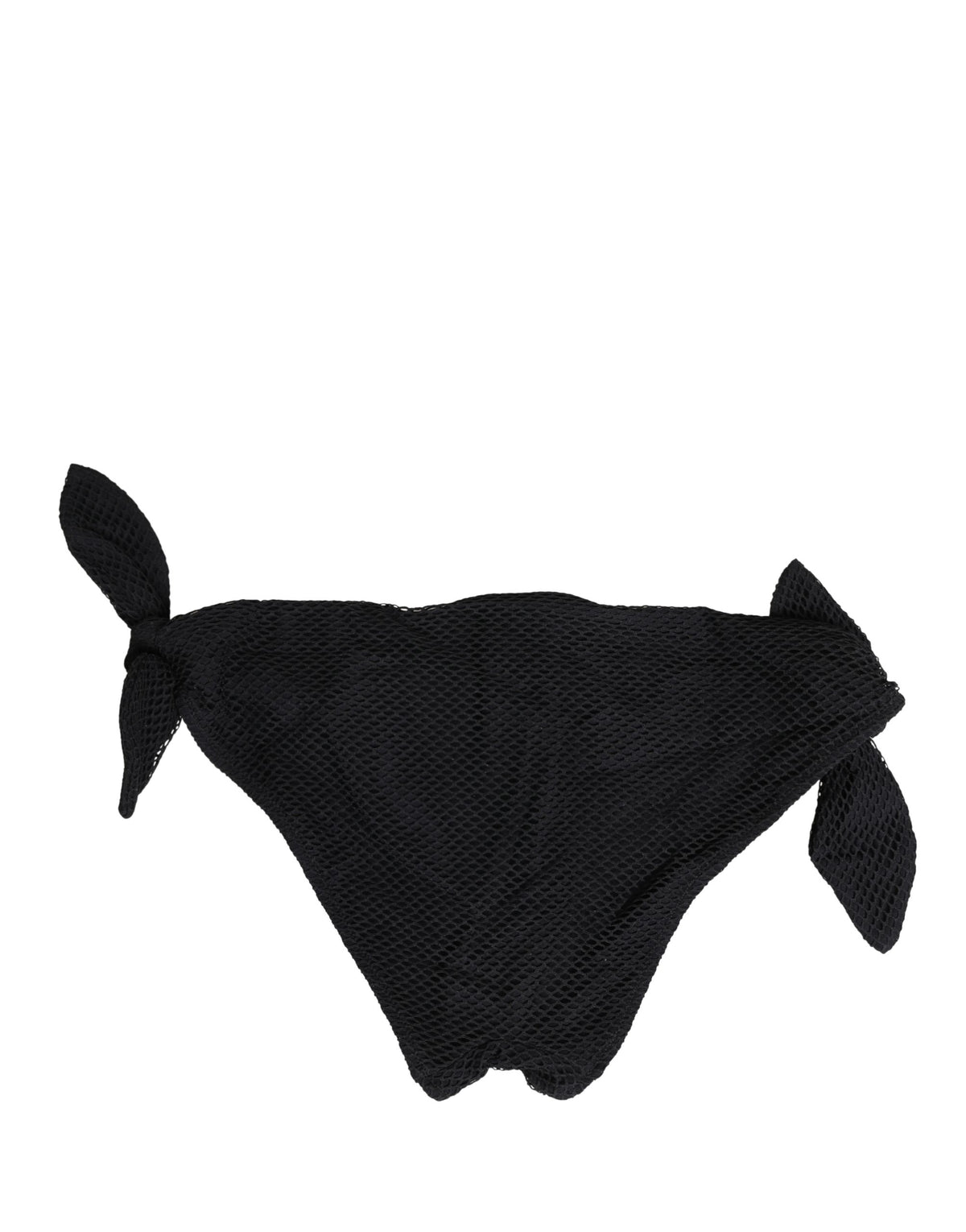 Dolce & Gabbana Bademode Schwarzes Bikinioberteil mit seitlicher Schleife DG Logo
