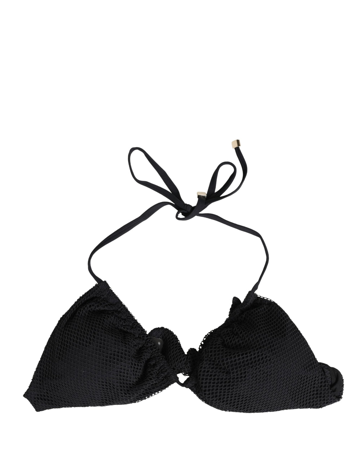 Dolce & Gabbana Schwarzes gepolstertes Triangel-Neckholder-Bikini-Oberteil Bademode
