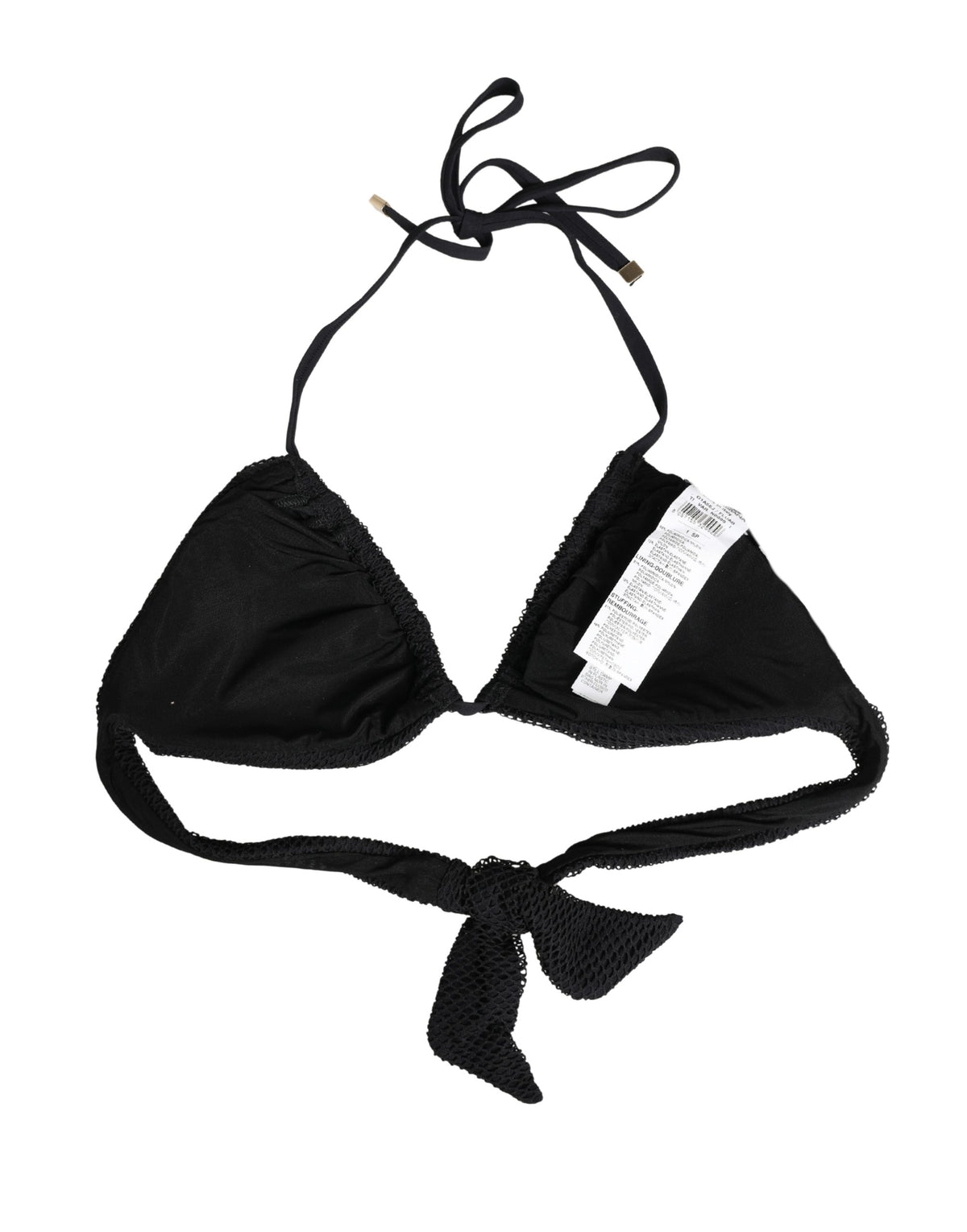 Dolce & Gabbana Schwarzes gepolstertes Triangel-Neckholder-Bikini-Oberteil Bademode