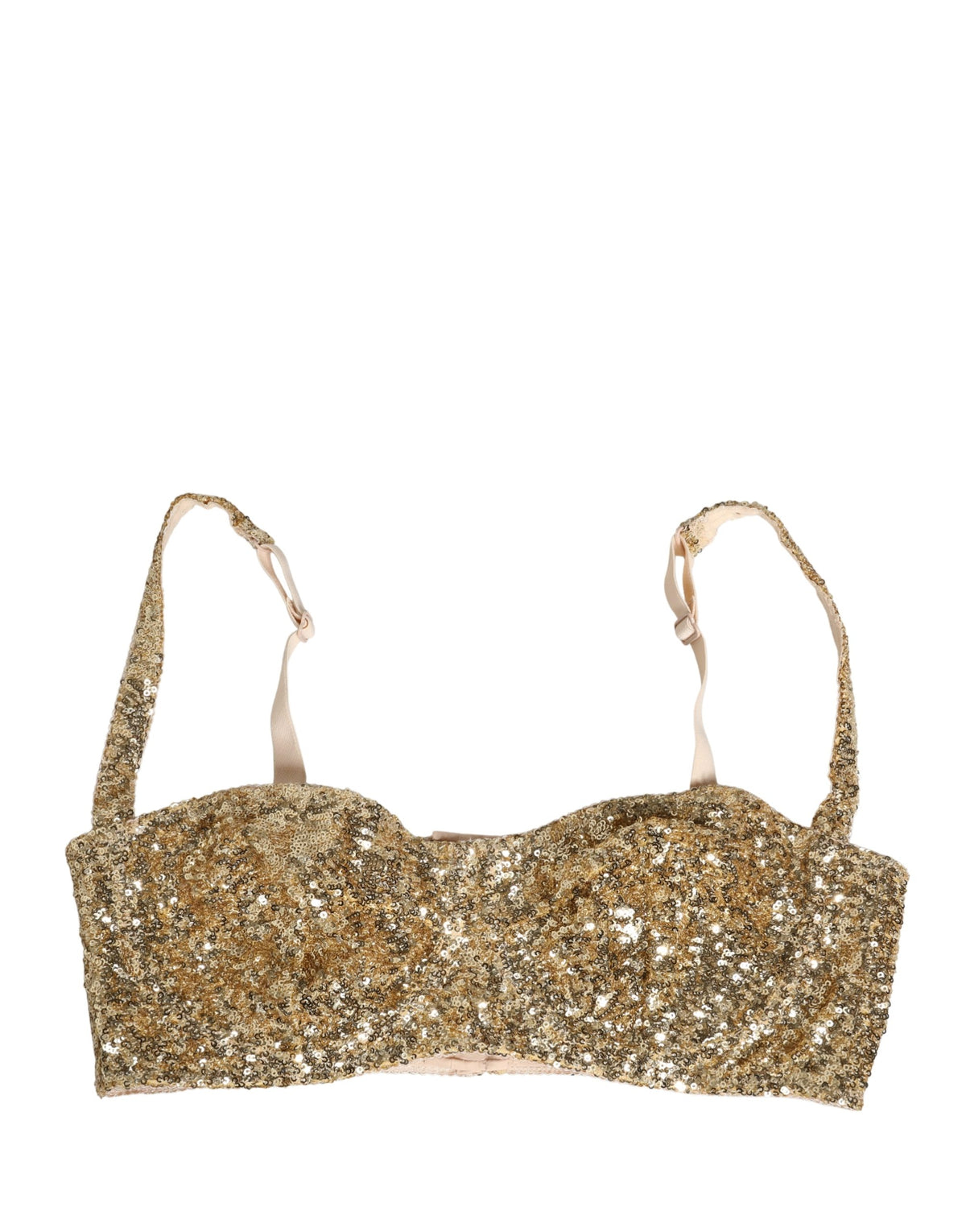 Dolce & Gabbana Gold Pailletten Semi-Pad Bügel-BH Unterwäsche
