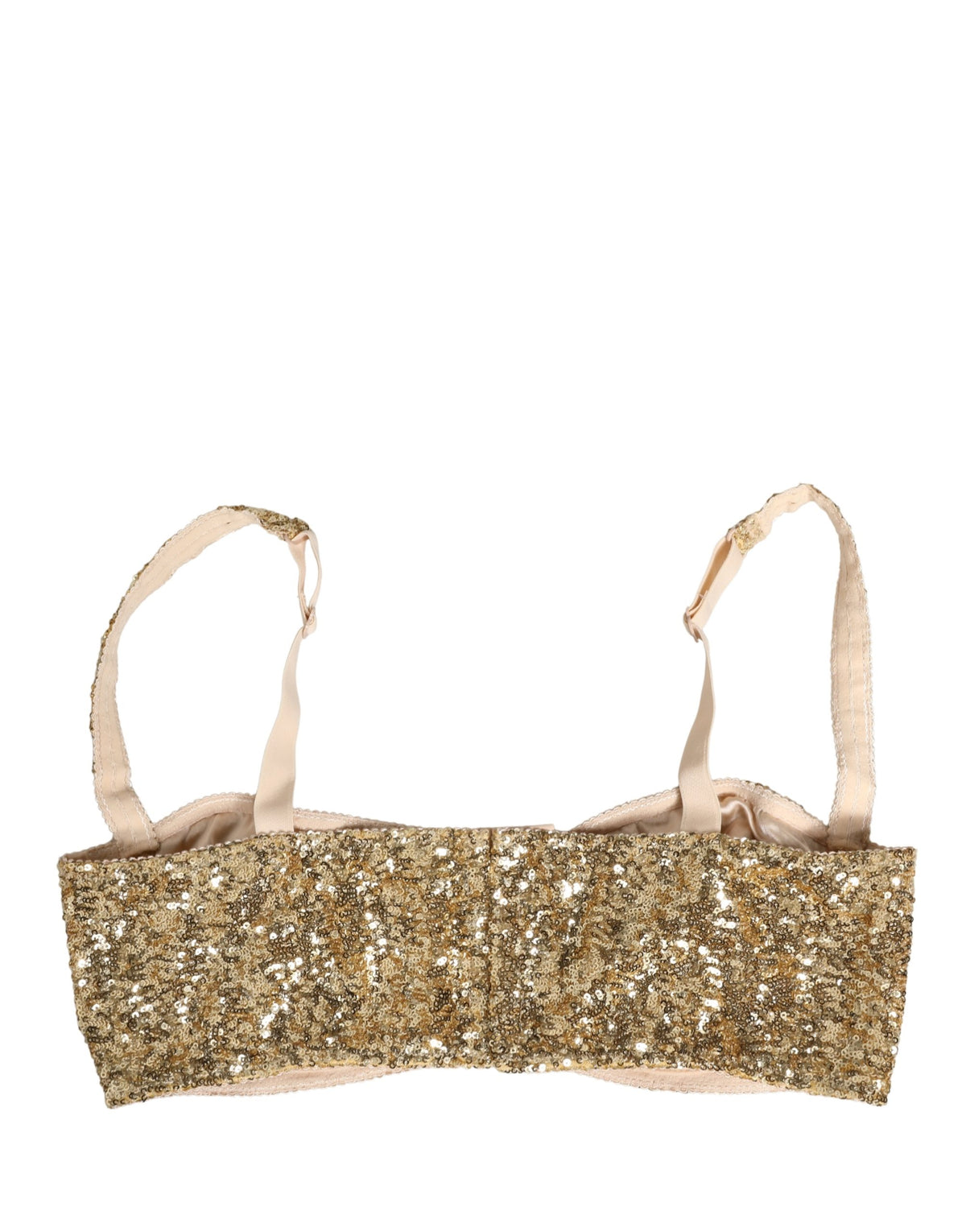 Dolce & Gabbana Gold Pailletten Semi-Pad Bügel-BH Unterwäsche