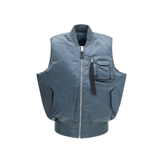 ALPHA INDUSTRIES Blue Nylon Sleeveless Jacket