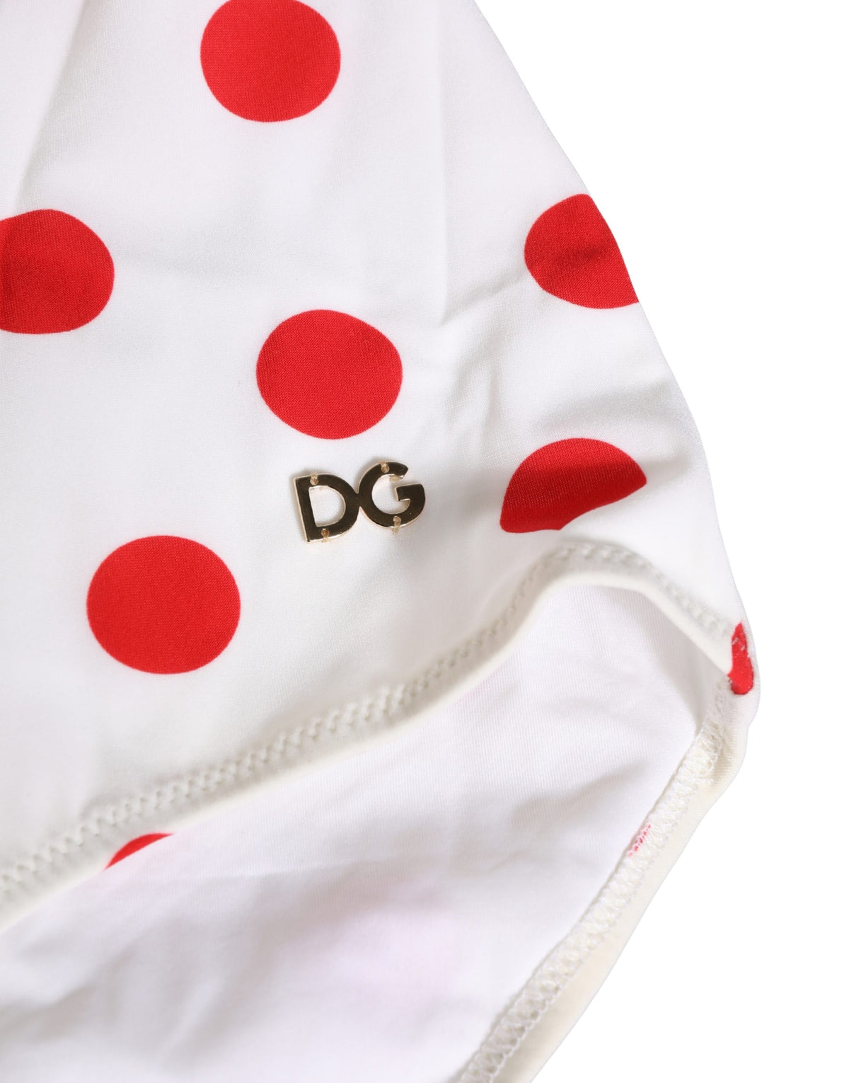 Dolce & Gabbana Weißer Polka Dot Einteiler Badeanzug Bademode