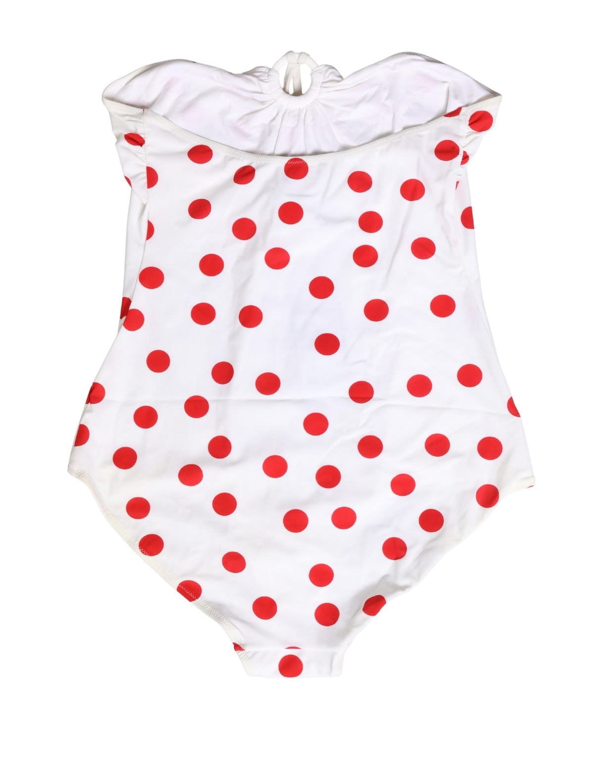 Dolce & Gabbana Weißer Polka Dot Einteiler Badeanzug Bademode