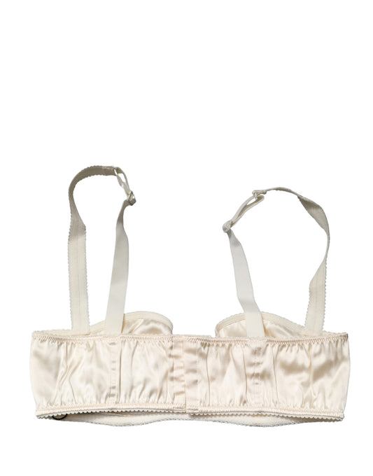 Dolce & Gabbana Off White Semi-Pad Underwire Balconette Bra Underwear