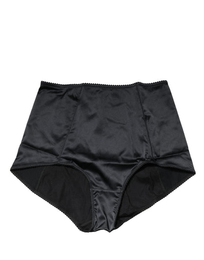 Dolce & Gabbana Black Silk Blend High Waist Girdle Panty Underwear