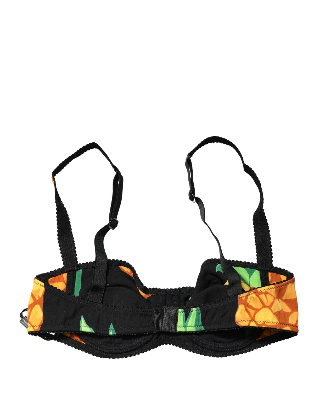 Dolce & Gabbana Schwarzer Ananas-Seiden-Balconette-BH Unterwäsche