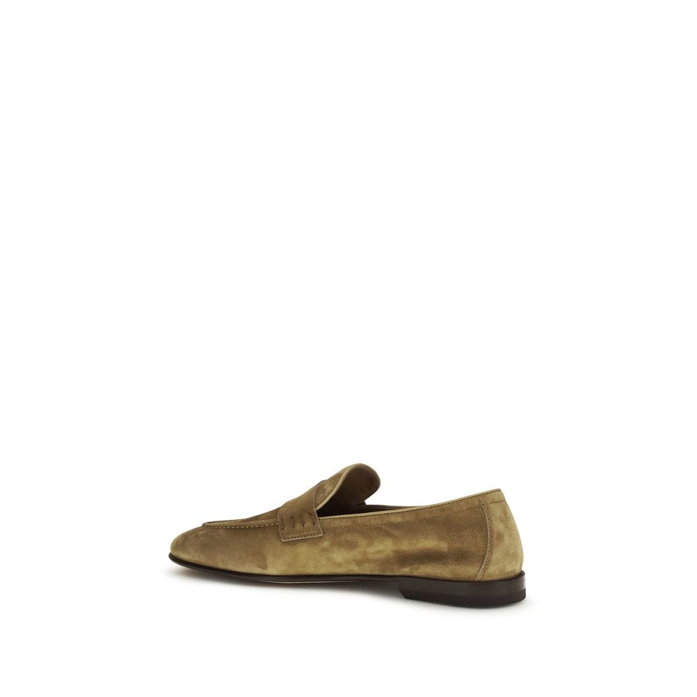 Bally Beige Calf Leather Bos Taurus Slip-On Loafers