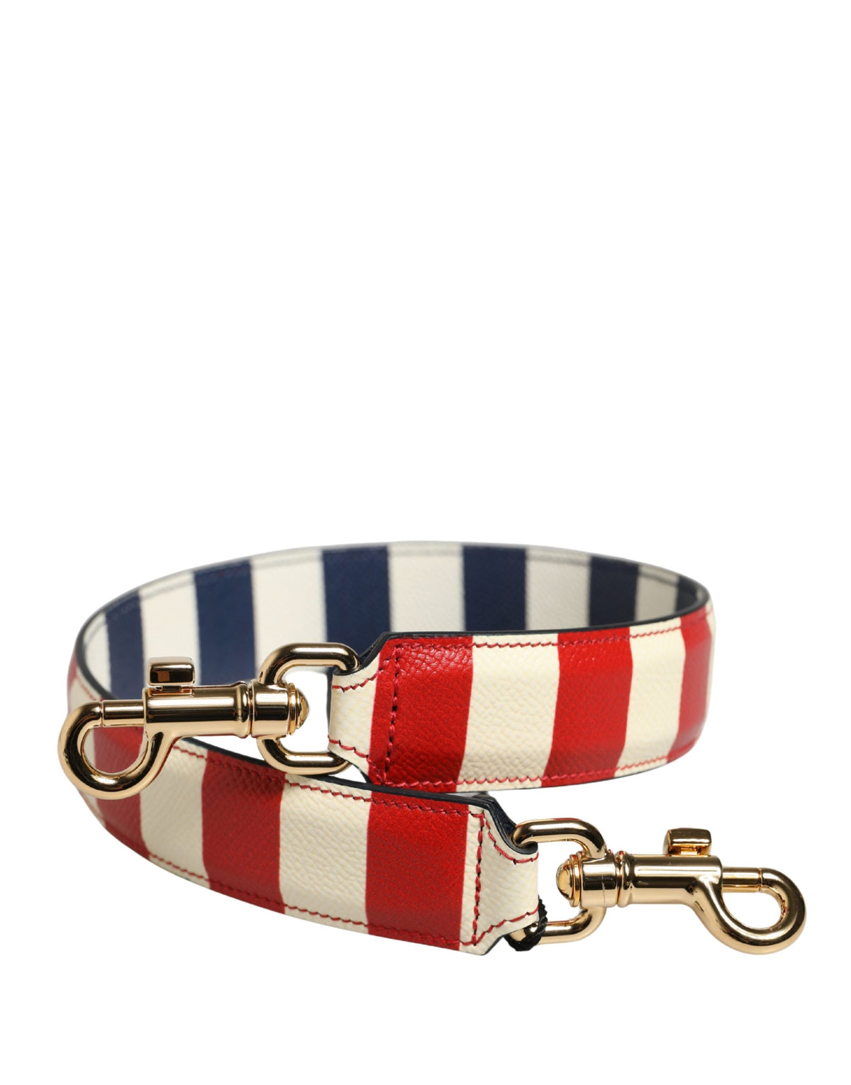 Dolce & Gabbana Mehrfarbiger Schulterriemen aus gestreiftem Leder als Taschenaccessoire