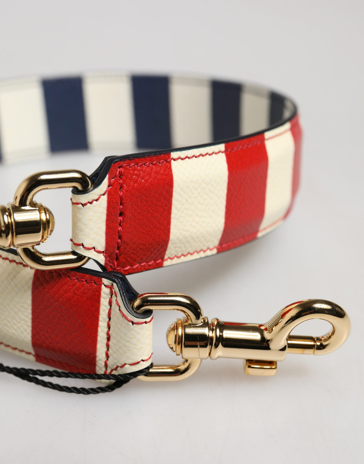 Dolce & Gabbana Mehrfarbiger Schulterriemen aus gestreiftem Leder als Taschenaccessoire