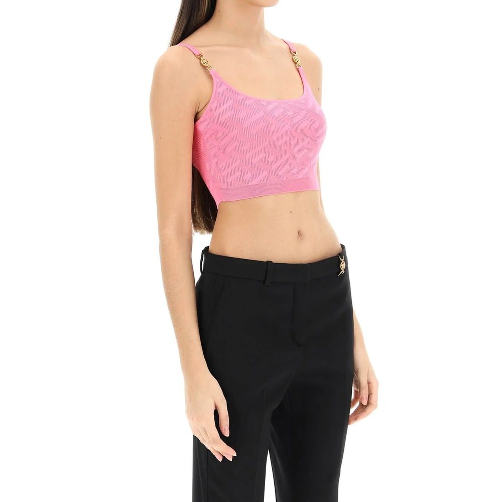 Versace Multicolor Elastane Tank Tops