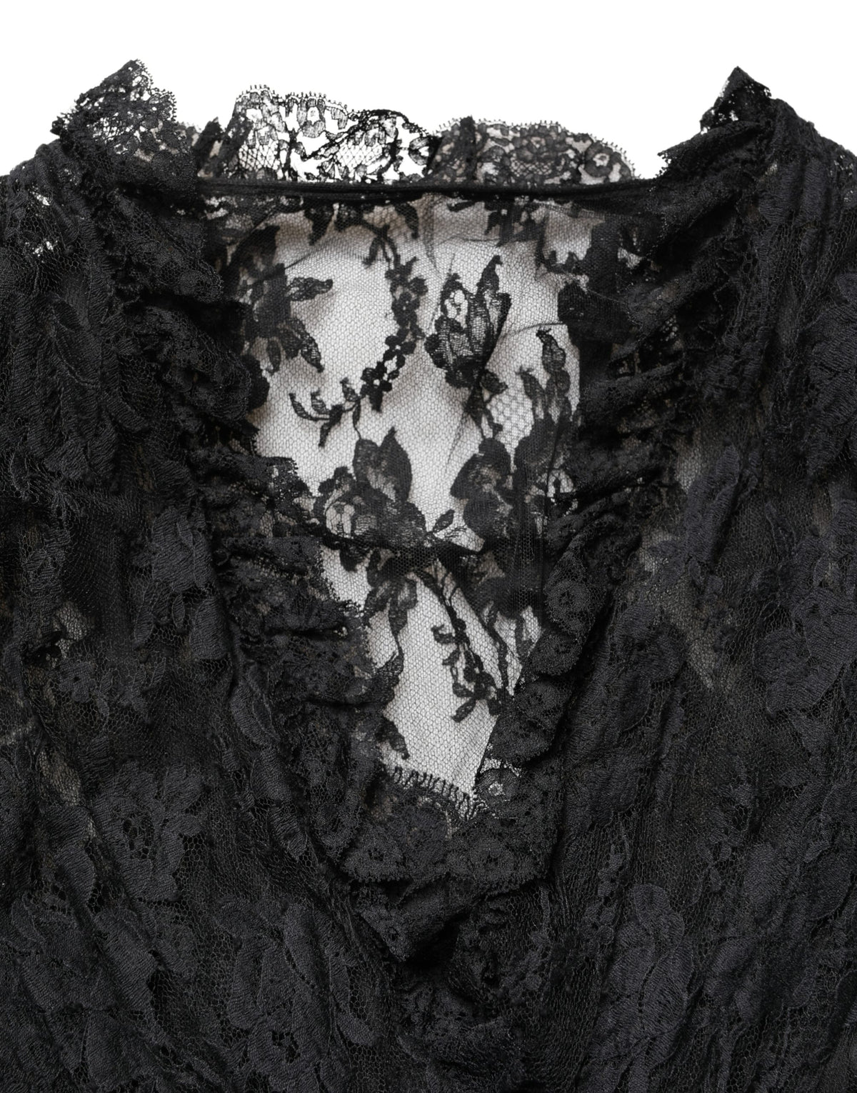 Dolce & Gabbana Schwarzes Spitzen-A-Linien-Abendkleid